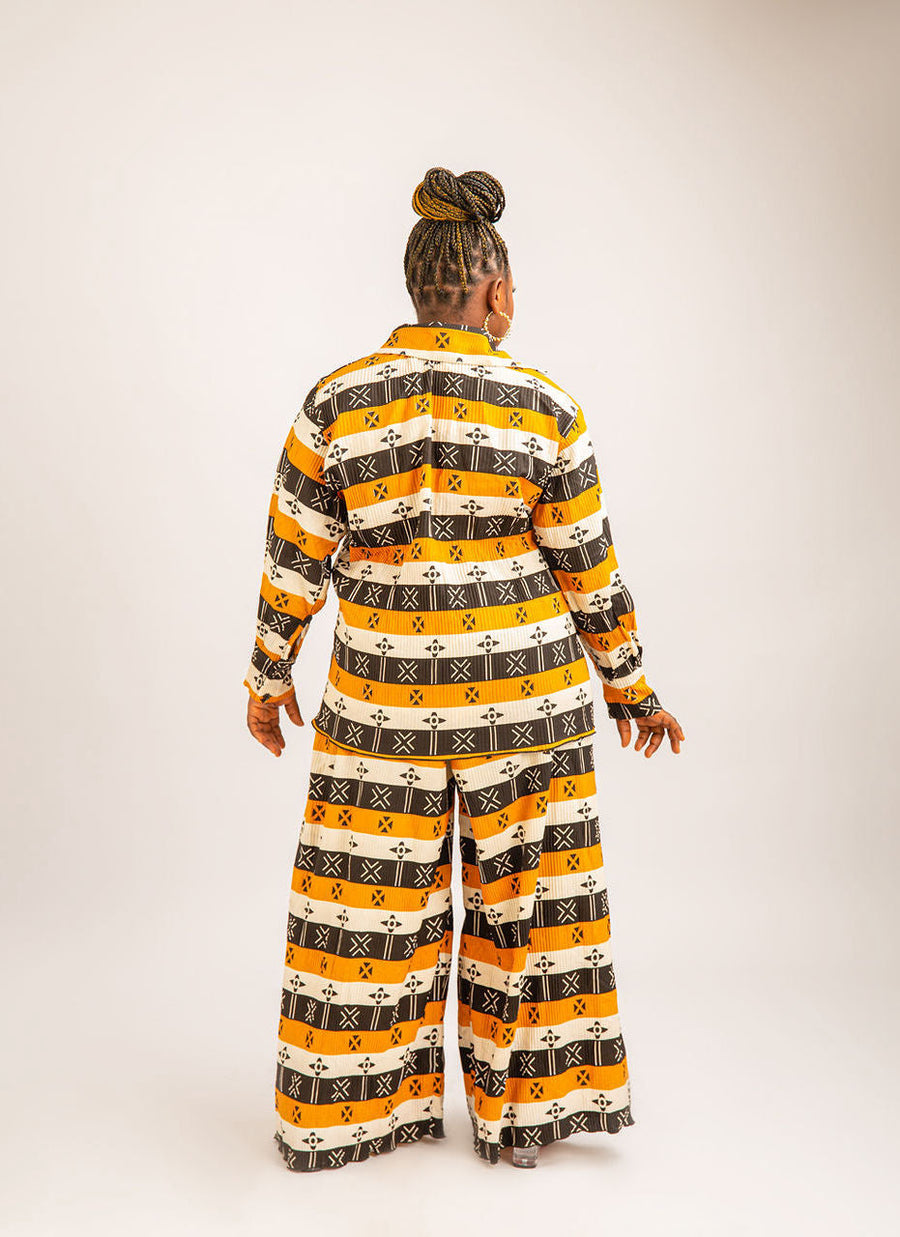 Franky Pleated African Set: Chic Elegance in Vibrant Prints