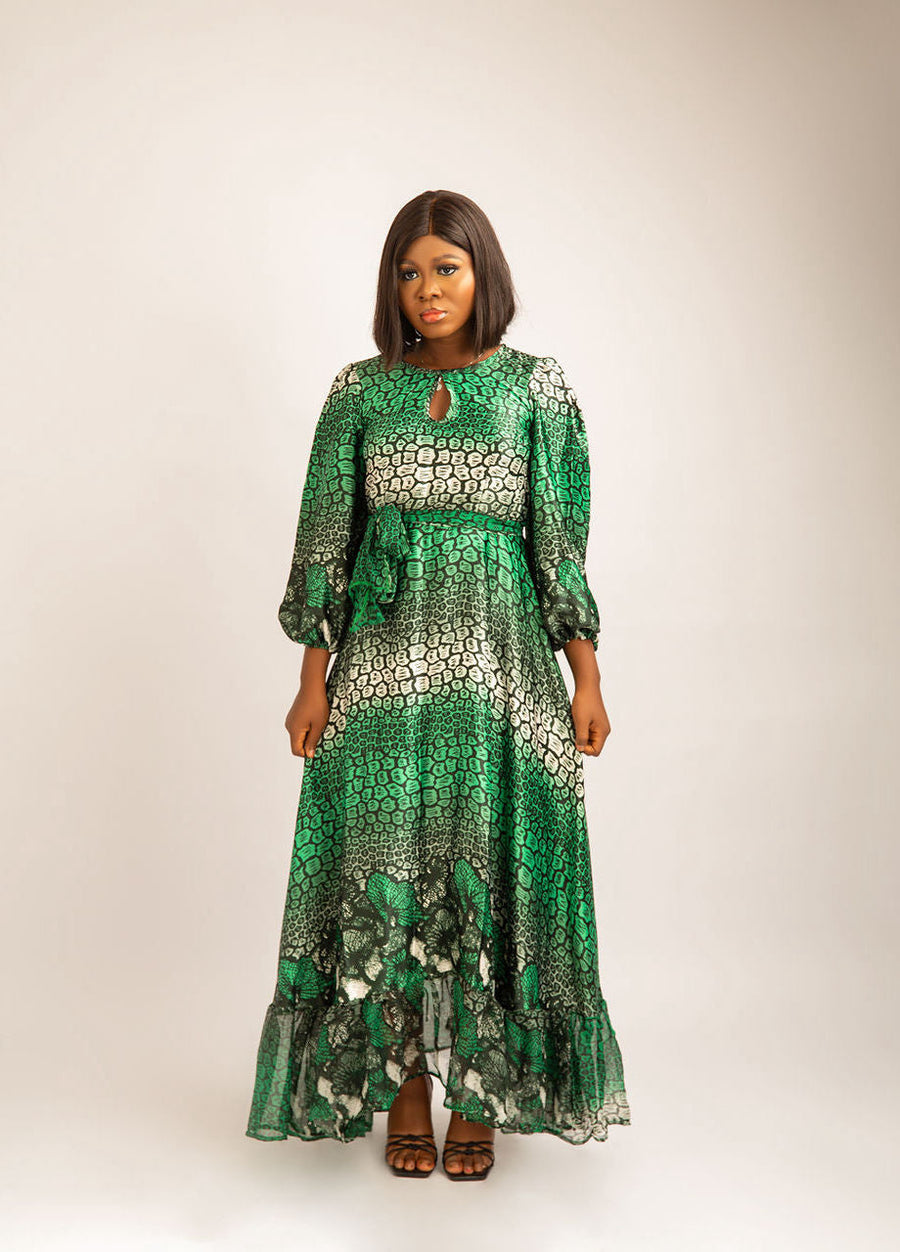 Chic Silk African Long Dress: Effortless Elegance and Style