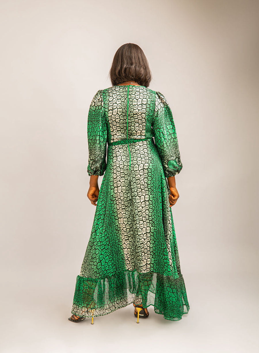 Chic Silk African Long Dress: Effortless Elegance and Style