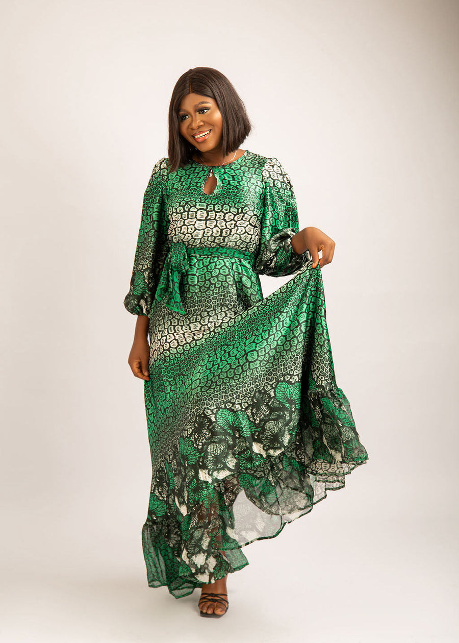 Chic Silk African Long Dress: Effortless Elegance and Style