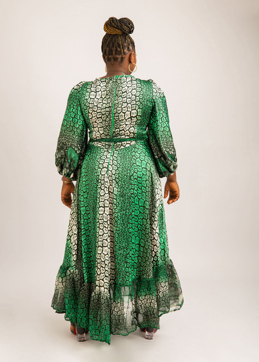 Chic Silk African Long Dress: Effortless Elegance and Style