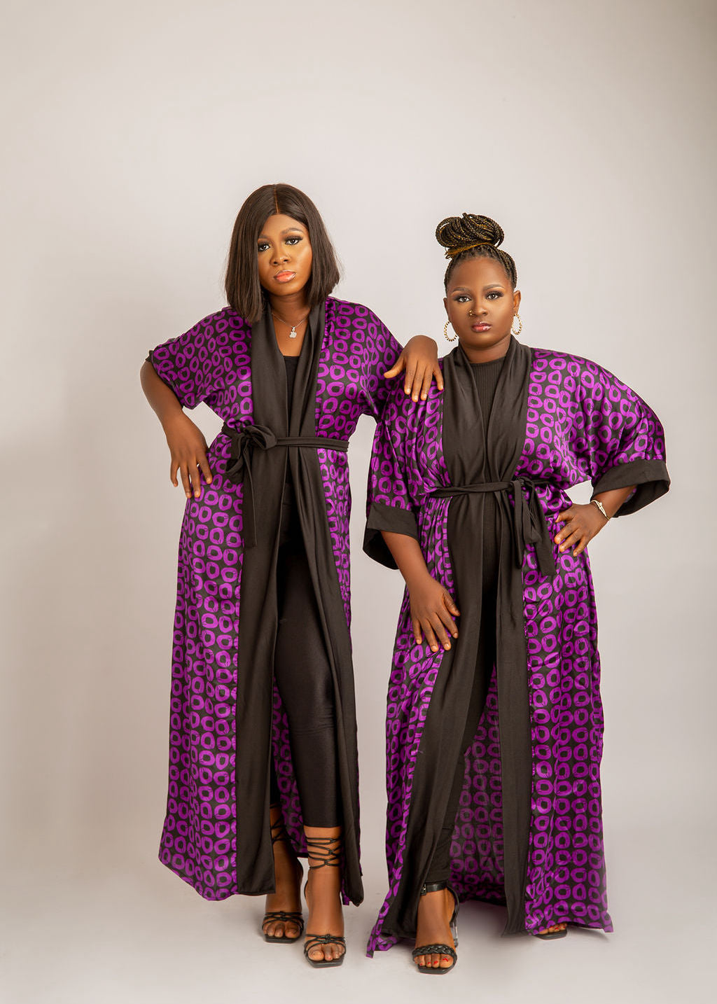 Divine Purple African Silk Kimono: Elegant and Luxurious