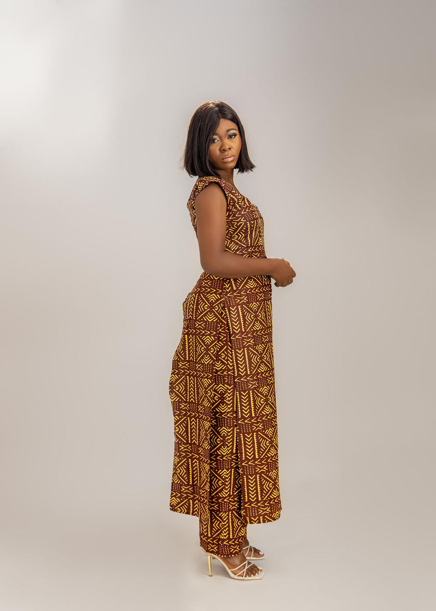 Ledy Sleeveless African Print Set: Stylish and Bold