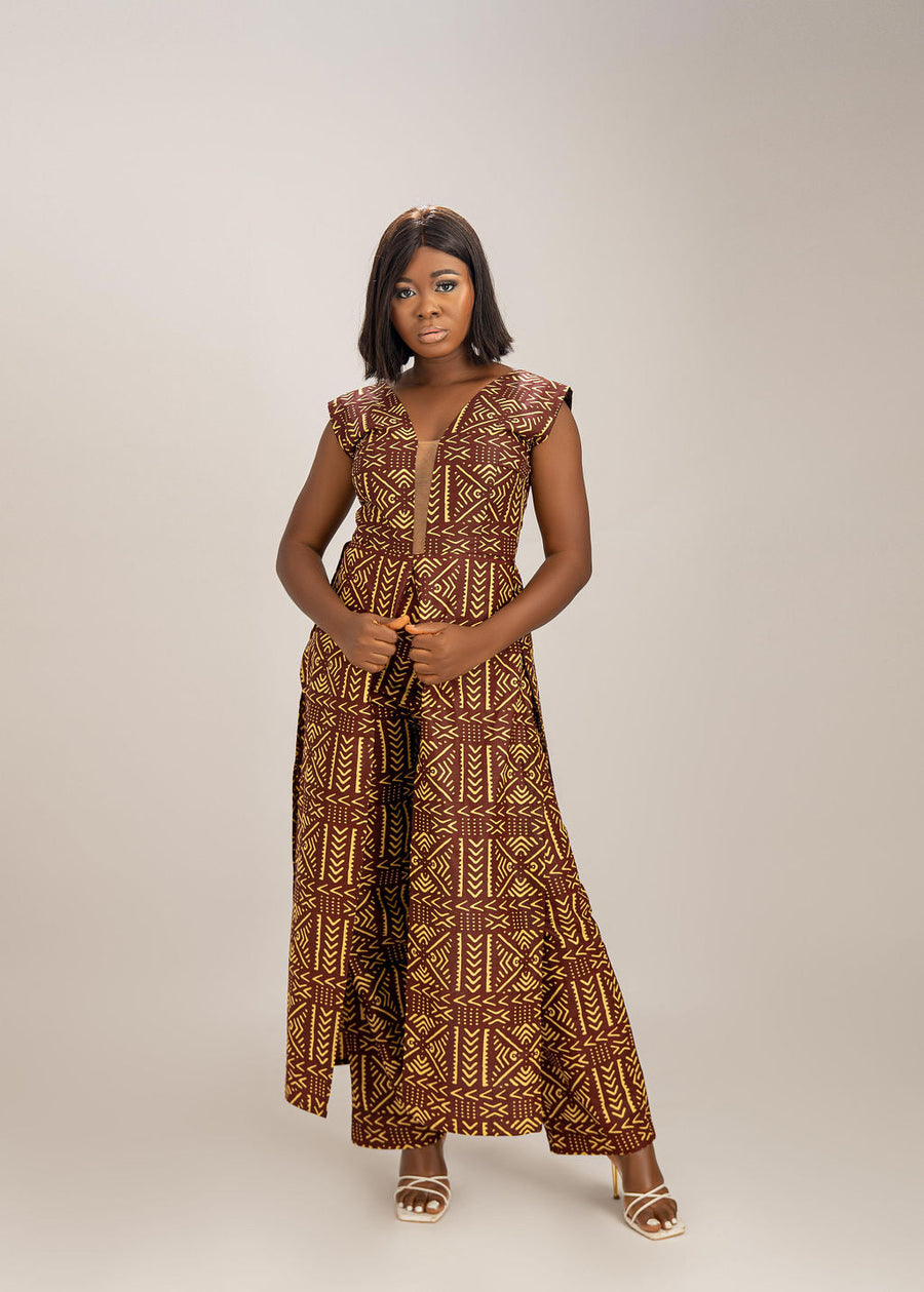 Ledy Sleeveless African Print Set: Stylish and Bold