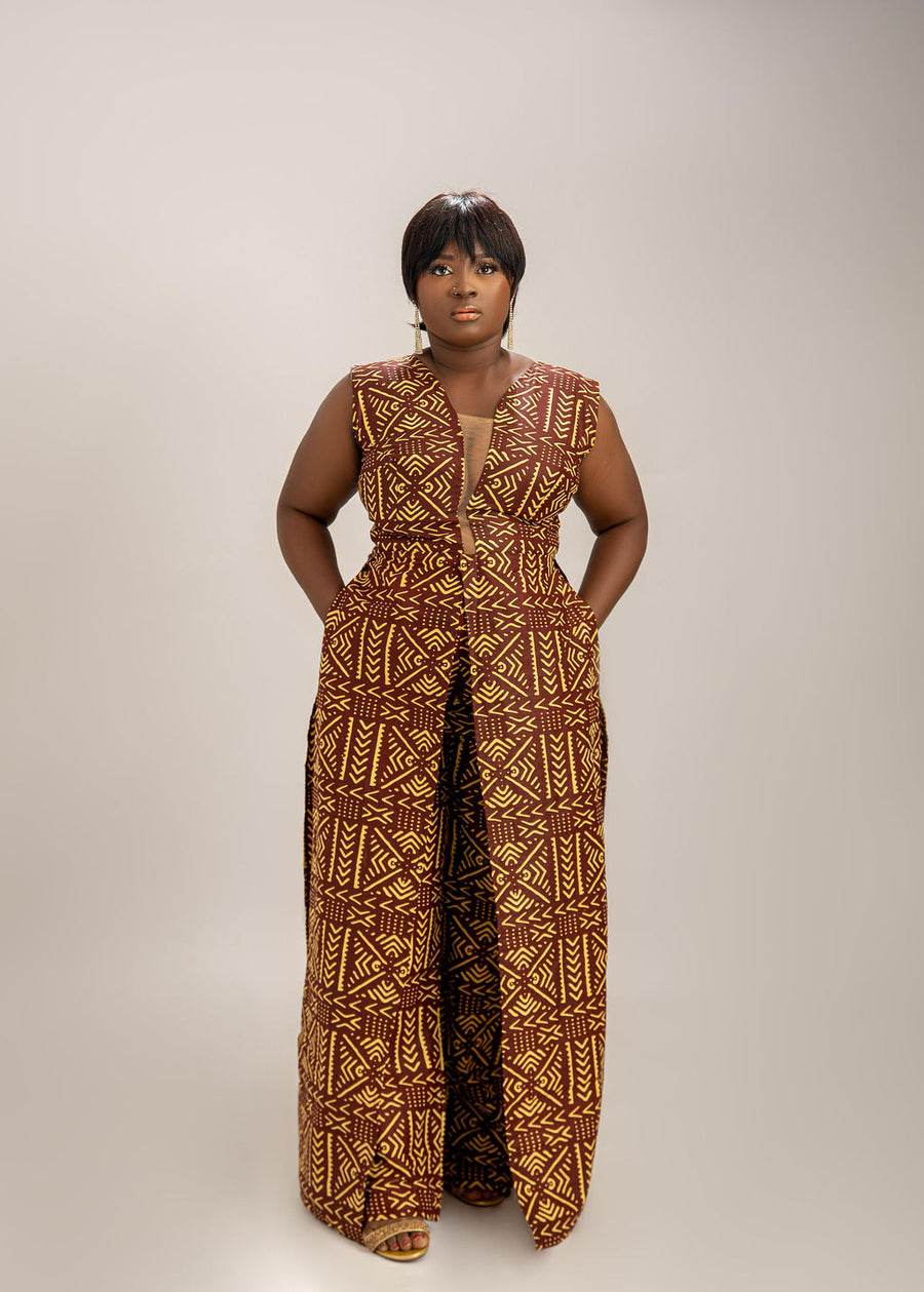 Ledy Sleeveless African Print Set: Stylish and Bold