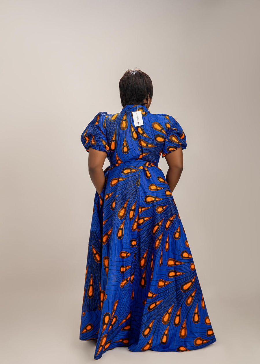 Rosy African Long Dress: Graceful Style with Cultural Flair