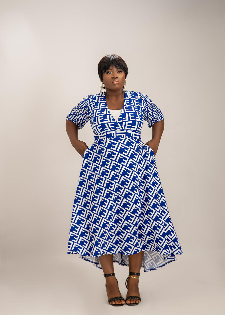 Moni Stretchy African Midi Dress: Comfort Meets Style