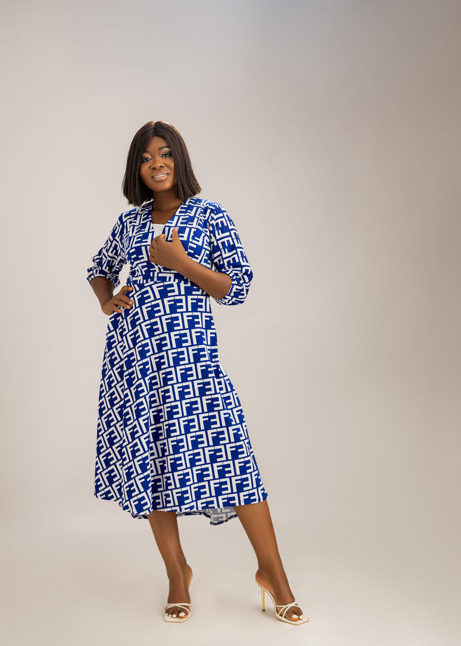 Moni Stretchy African Midi Dress: Comfort Meets Style