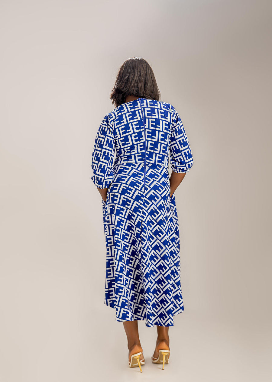 Moni Stretchy African Midi Dress: Comfort Meets Style